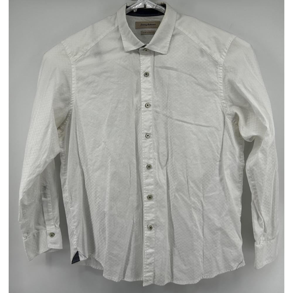 Tommy Bahama Island Modern Fit Long Sleeve Button Down White Men's XL